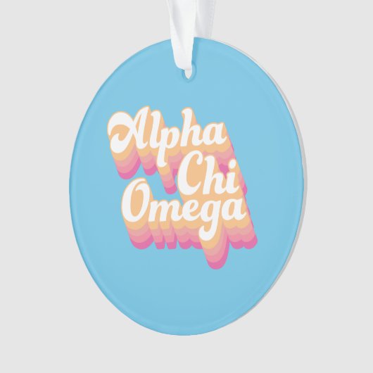 Alpha Chi Omega | Groovy Script Ornament (voorkant)
