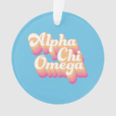 Alpha Chi Omega | Groovy Script Ornament (voorkant)
