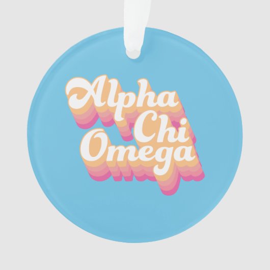 Alpha Chi Omega | Groovy Script Ornament (voorkant)