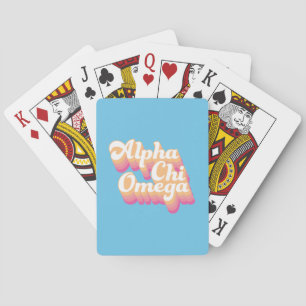 Alpha Chi Omega Groovy Script Pokerkaarten