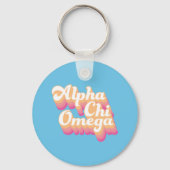 Alpha Chi Omega | Groovy Script Sleutelhanger (Voorkant)