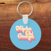 Alpha Chi Omega | Groovy Script Sleutelhanger (Voorkant)