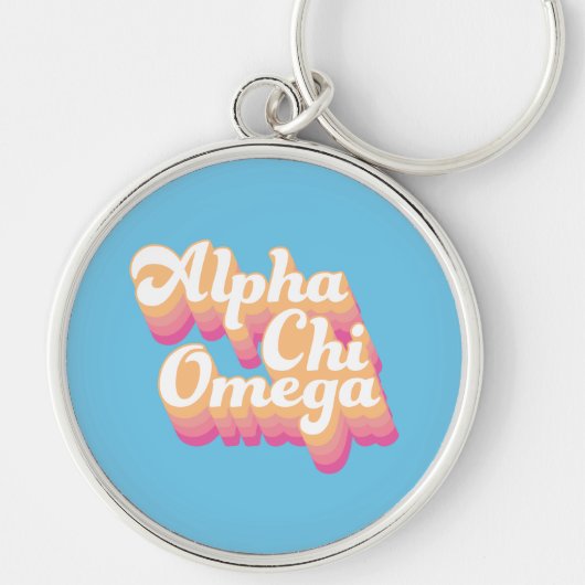 Alpha Chi Omega | Groovy Script Sleutelhanger (Voorkant)