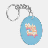 Alpha Chi Omega | Groovy Script Sleutelhanger (Voorkant Links)