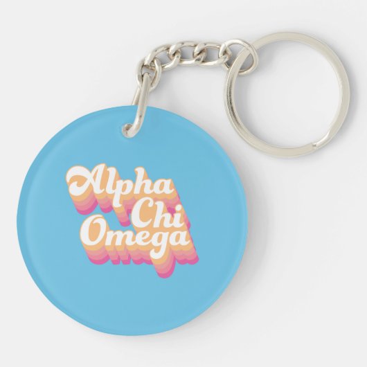 Alpha Chi Omega | Groovy Script Sleutelhanger (Achterkant)