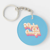 Alpha Chi Omega | Groovy Script Sleutelhanger (Voorkant)