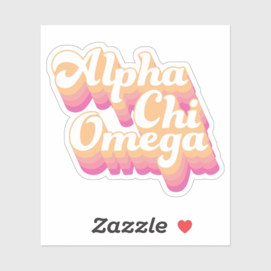 Alpha Chi Omega | Groovy Script Sticker (Vel)