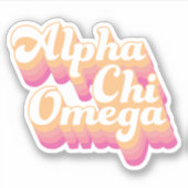 Alpha Chi Omega | Groovy Script Sticker (Voorkant)