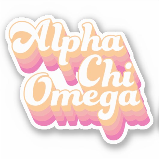 Alpha Chi Omega | Groovy Script Sticker (Voorkant)