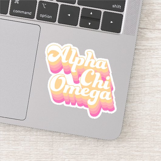 Alpha Chi Omega | Groovy Script Sticker (Detail)