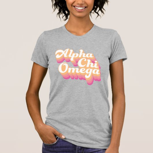 Alpha Chi Omega | Groovy Script T-shirt (Voorkant)