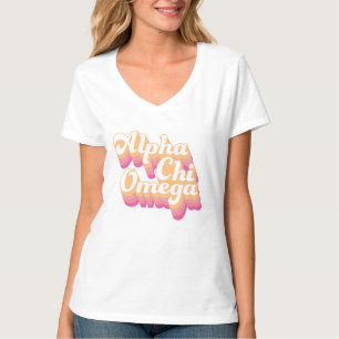 Alpha Chi Omega Groovy Script T-shirt
