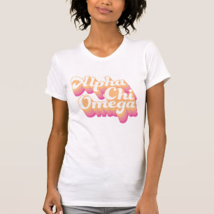 Alpha Chi Omega   Groovy Script T-shirt