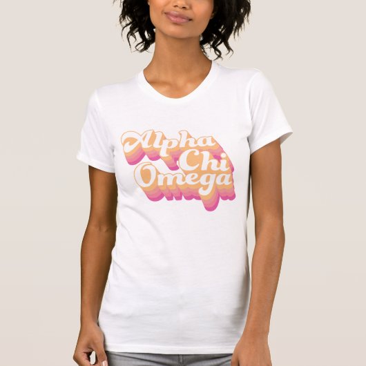Alpha Chi Omega | Groovy Script T-shirt (Voorkant)