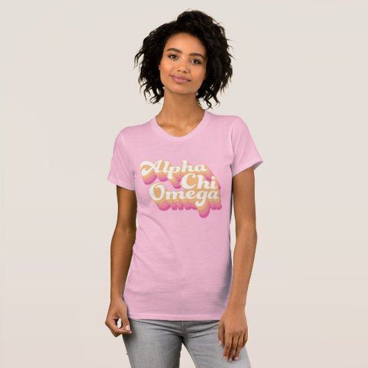 Alpha Chi Omega | Groovy Script T-shirt (Voorkant volledig)