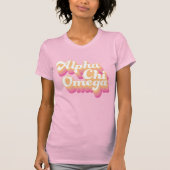 Alpha Chi Omega | Groovy Script T-shirt (Voorkant)