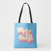 Alpha Chi Omega | Groovy Script Tote Bag (Voorkant)