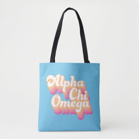Alpha Chi Omega | Groovy Script Tote Bag (Voorkant)