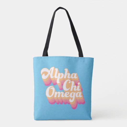 Alpha Chi Omega | Groovy Script Tote Bag (Achterkant)