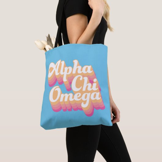 Alpha Chi Omega | Groovy Script Tote Bag (Dichtbij)