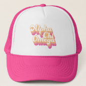 Alpha Chi Omega | Groovy Script Trucker Pet (Voorkant)