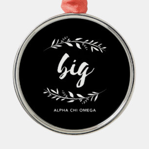 Alpha Chi Omega Grote Krans Metalen Ornament
