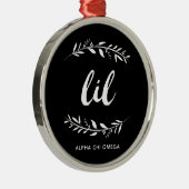 Alpha Chi Omega | Kleine krans Metalen Ornament (Rechts)