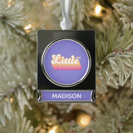 Alpha Chi Omega | Kleine Verzilverd Banner Ornament (Boom)