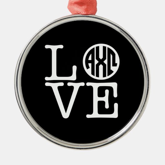 Alpha Chi Omega | Liefde Metalen Ornament (Voorkant)