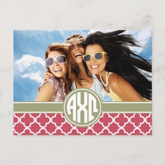 Alpha Chi Omega | Monogram en foto Briefkaart (Voorkant)