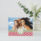 Alpha Chi Omega | Monogram en foto Briefkaart (Staand voorkant)