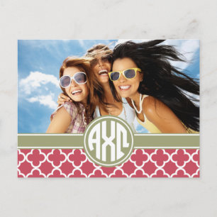 Alpha Chi Omega   Monogram en foto Briefkaart