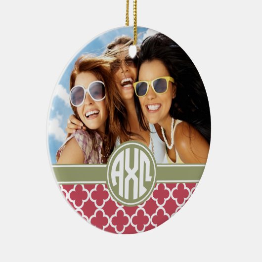 Alpha Chi Omega | Monogram en foto Keramisch Ornament (Rechts)