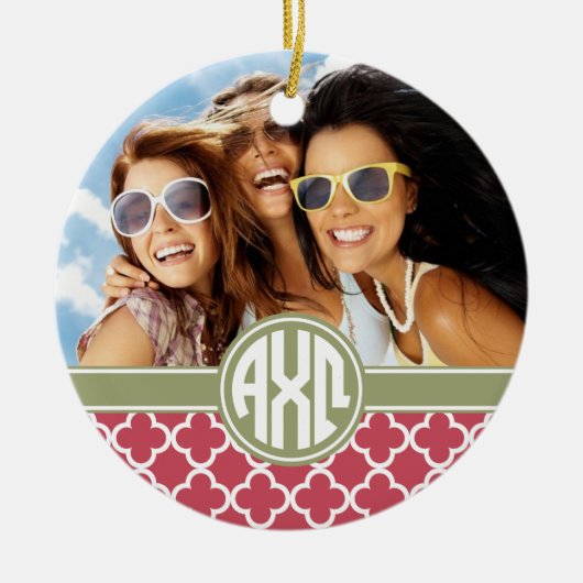 Alpha Chi Omega | Monogram en foto Keramisch Ornament (Voorkant)
