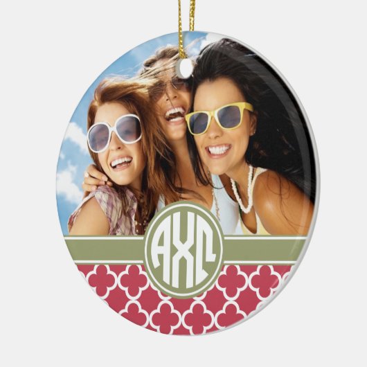 Alpha Chi Omega | Monogram en foto Keramisch Ornament (Links)