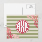 Alpha Chi Omega | Monogram Streeppatroon Briefkaart (Voorkant / Achterkant)