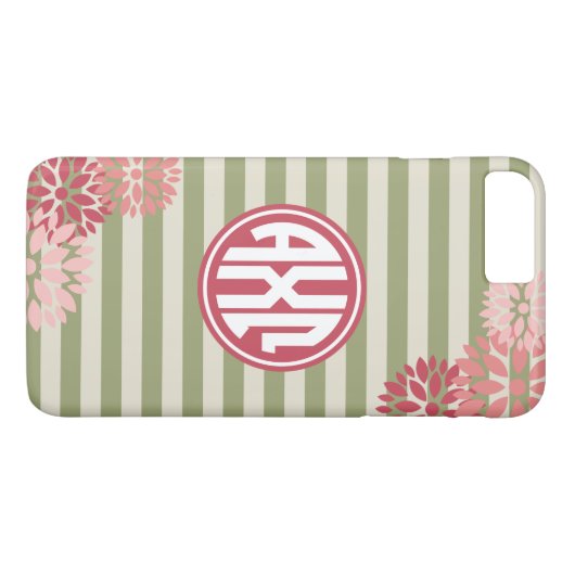 Alpha Chi Omega | Monogram Streeppatroon Case-Mate iPhone Case (Achterkant (Horizontaal))