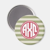Alpha Chi Omega | Monogram Streeppatroon Magneet (Voorkant / Achterkant)