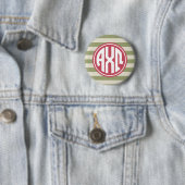 Alpha Chi Omega | Monogram Streeppatroon Ronde Button 5,7 Cm (In situ)