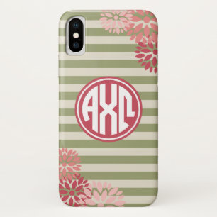 Alpha Chi Omega Monogram Stripe Patroon Case-Mate iPhone Case