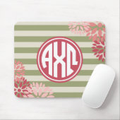 Alpha Chi Omega | Monogram Stripe Patroon Muismat (Met muis)