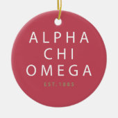 Alpha Chi Omega | Oost. 1885 Keramisch Ornament (Voorkant)