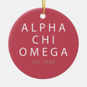 Alpha Chi Omega Oost. 1885 Keramisch Ornament