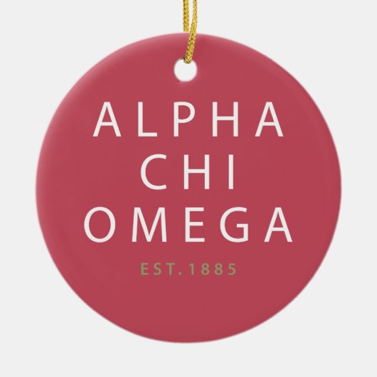 Alpha Chi Omega | Opgericht in 1885 Keramisch Ornament (Voorkant)
