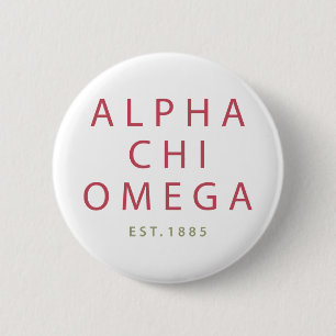 Alpha Chi Omega Opgericht in 1885 Ronde Button 5,7 Cm