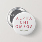 Alpha Chi Omega | Opgericht in 1885 Ronde Button 5,7 Cm (Voorkant /achterkant)