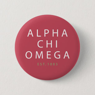 Alpha Chi Omega Opgericht in 1885 Ronde Button 5,7 Cm