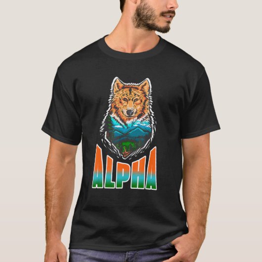 ALPHA Cool Geweldige Wolf Cadeau T-shirt (Voorkant)
