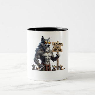 Alpha Dad - Grappige Wolf Pack leider Tweekleurige Koffiemok