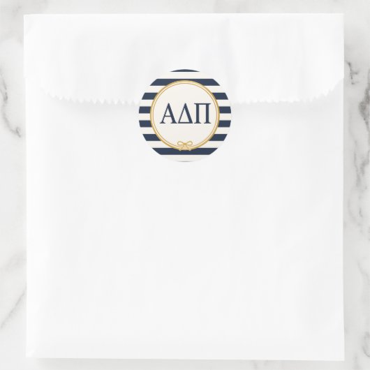 Alpha Delta Pi Ronde Sticker (Tas)
